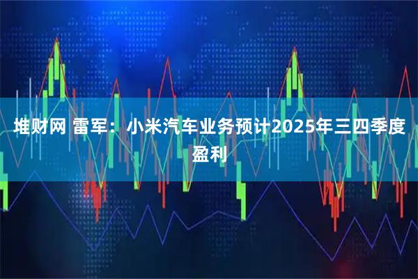 堆财网 雷军：小米汽车业务预计2025年三四季度盈利